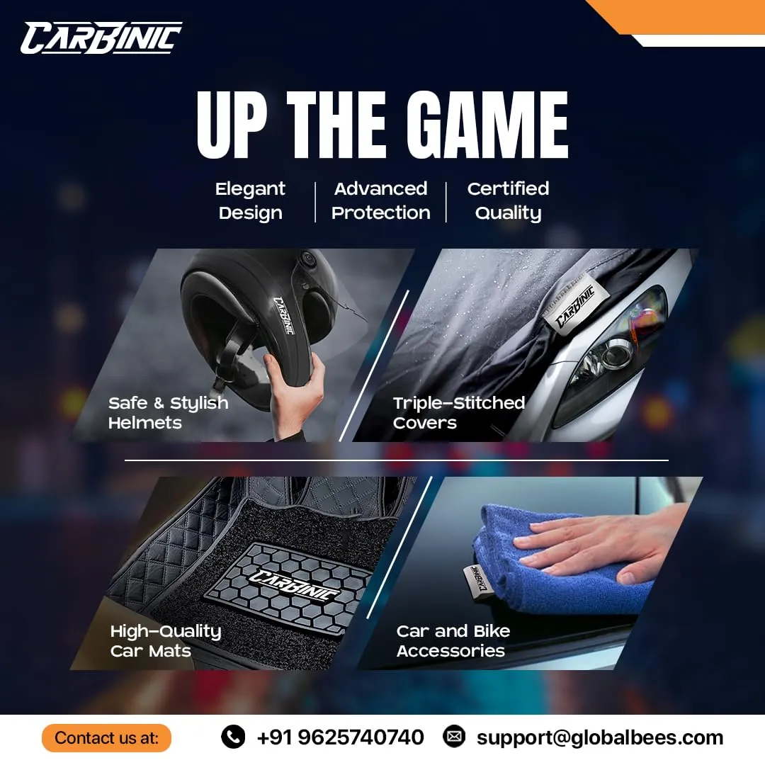 CARBINIC Dame Series Half Face Helmet for Women | ISI Certified | Clear & Scratch Resistant Visor | Lightweight & Stylish | Medium | Glossy Black