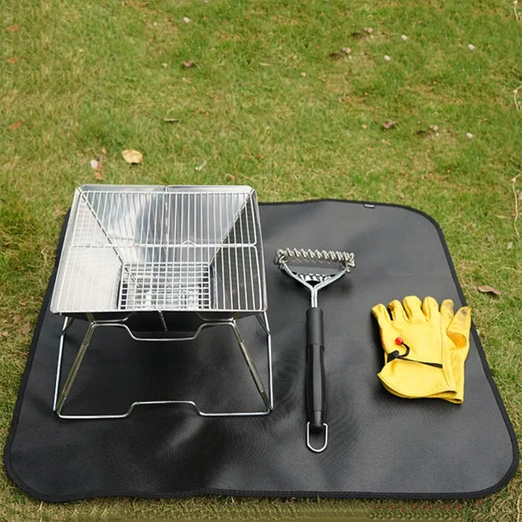 CLS Outdoor Camping Silicone Fireproof Cloth Picnic Barbecue Heat Insulation Pad, Size: L: 600x520mm