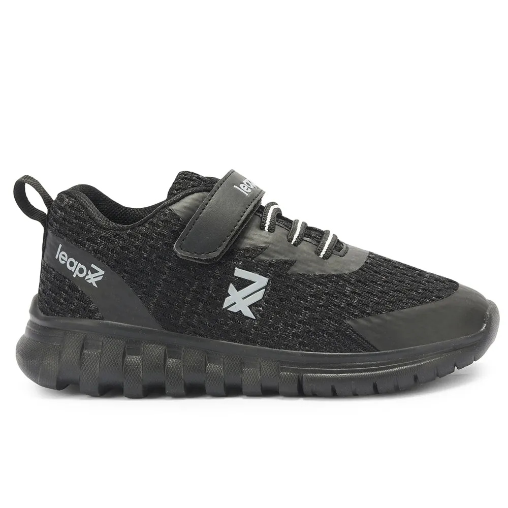 Leap7x By Liberty Kids RIDER-15E Black Sports Non Lacing Shoes